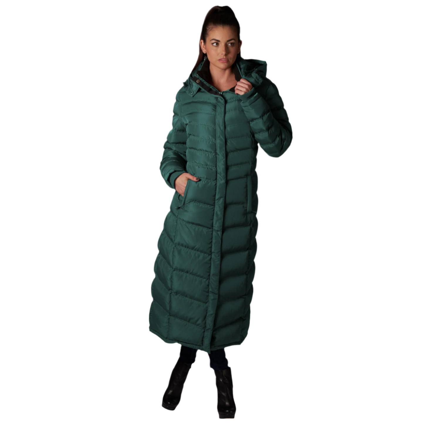 ELORA Full-Length Puffer Coat for Women - Stylish Winter Maxi Coat (47 Inch)