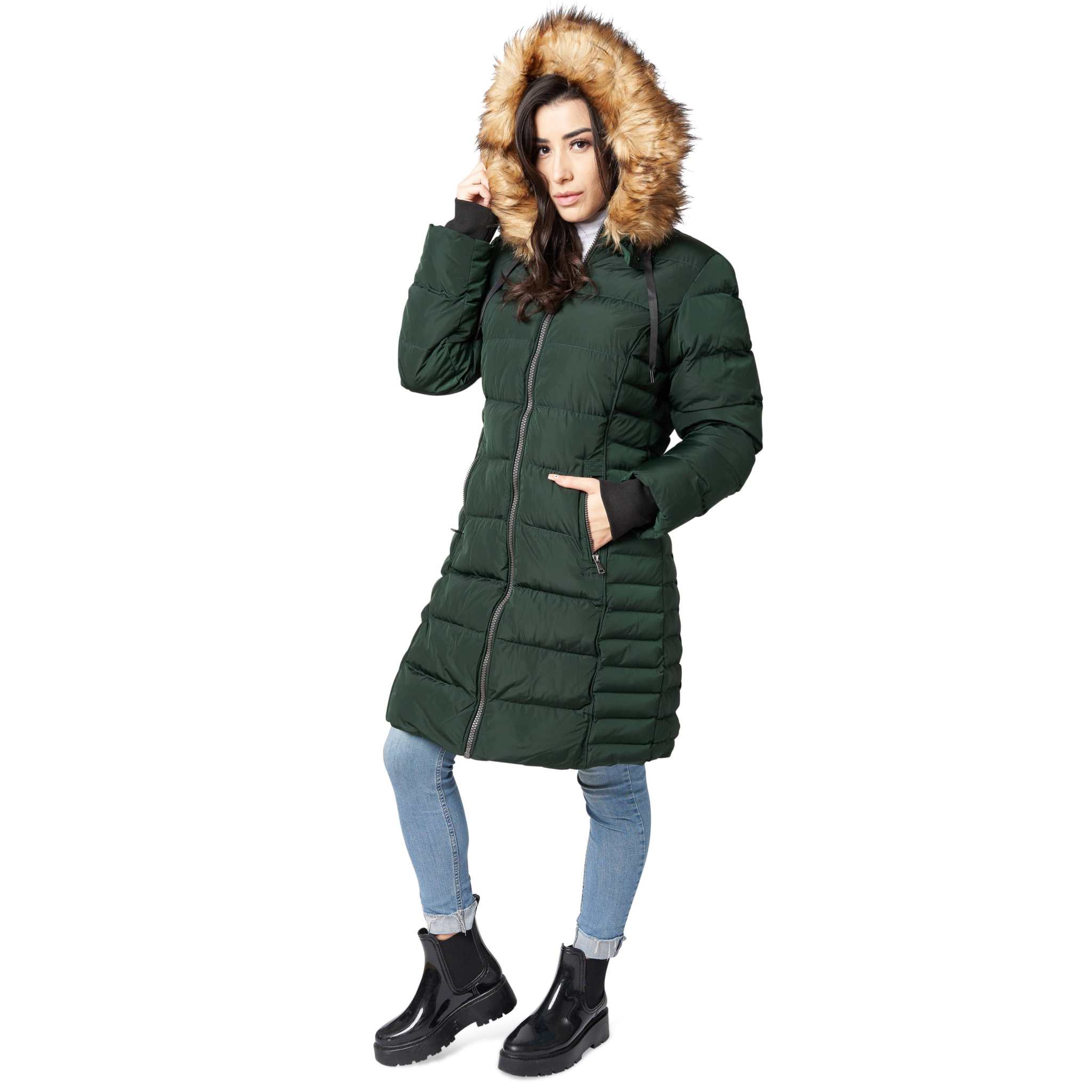 Winter coat with fur hotsell trimmed hood