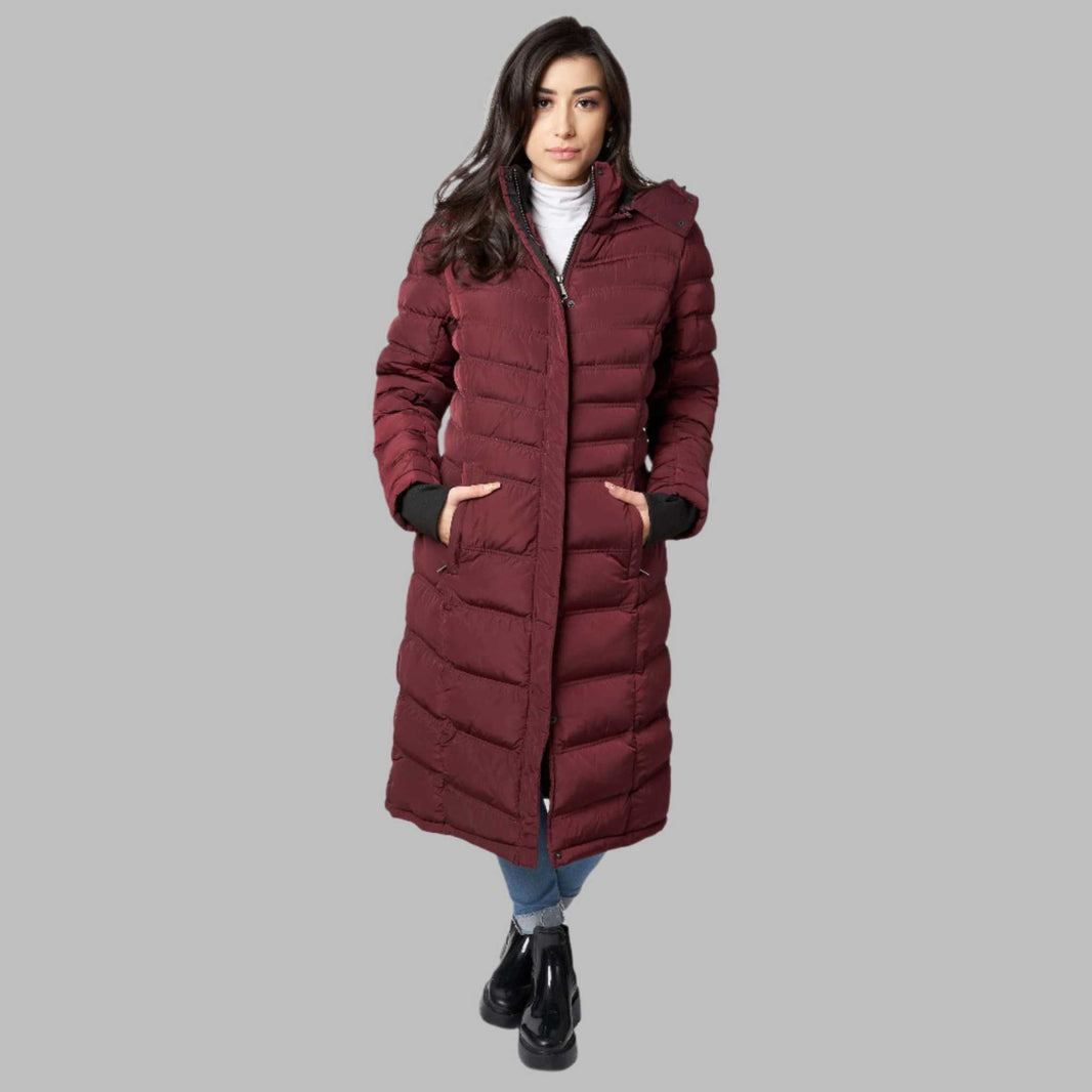 Women's Maxi Coat - Water-Resistant, Polar Fleece Lined, and Detachable ...