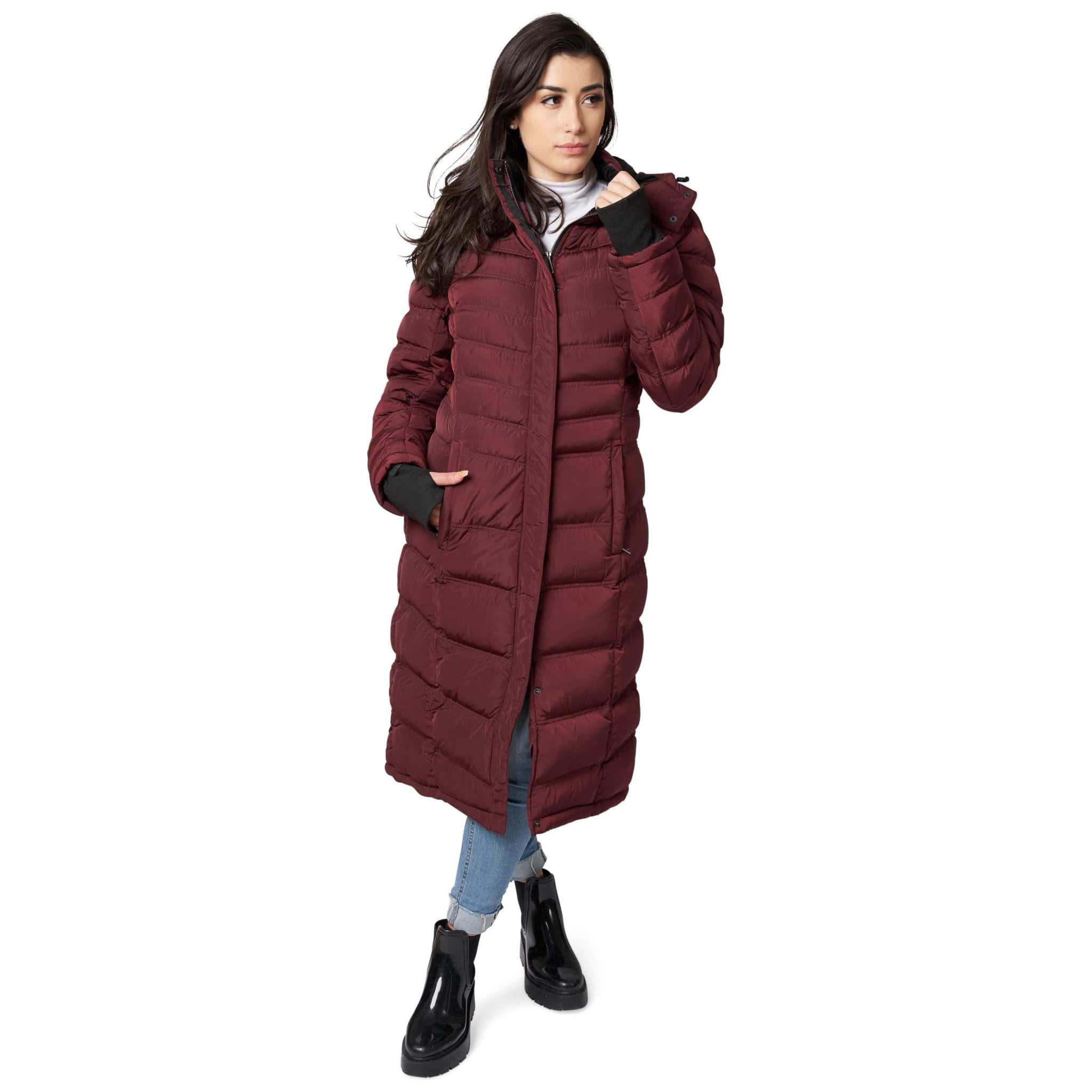 Ladies maxi puffer online coat